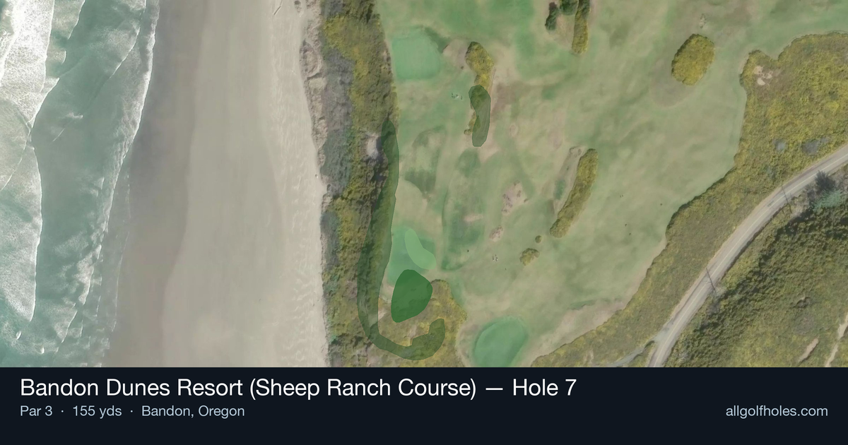 Hole 7 aerial at Bandon Dunes Resort (Sheep Ranch Course)