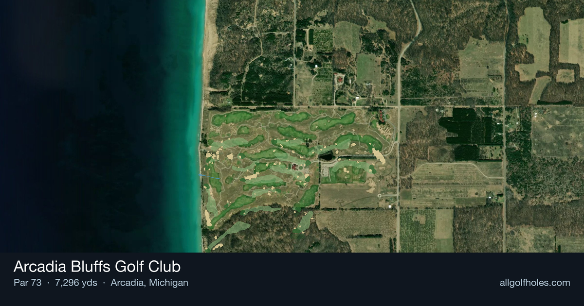 Arcadia Bluffs Golf Club aerial view