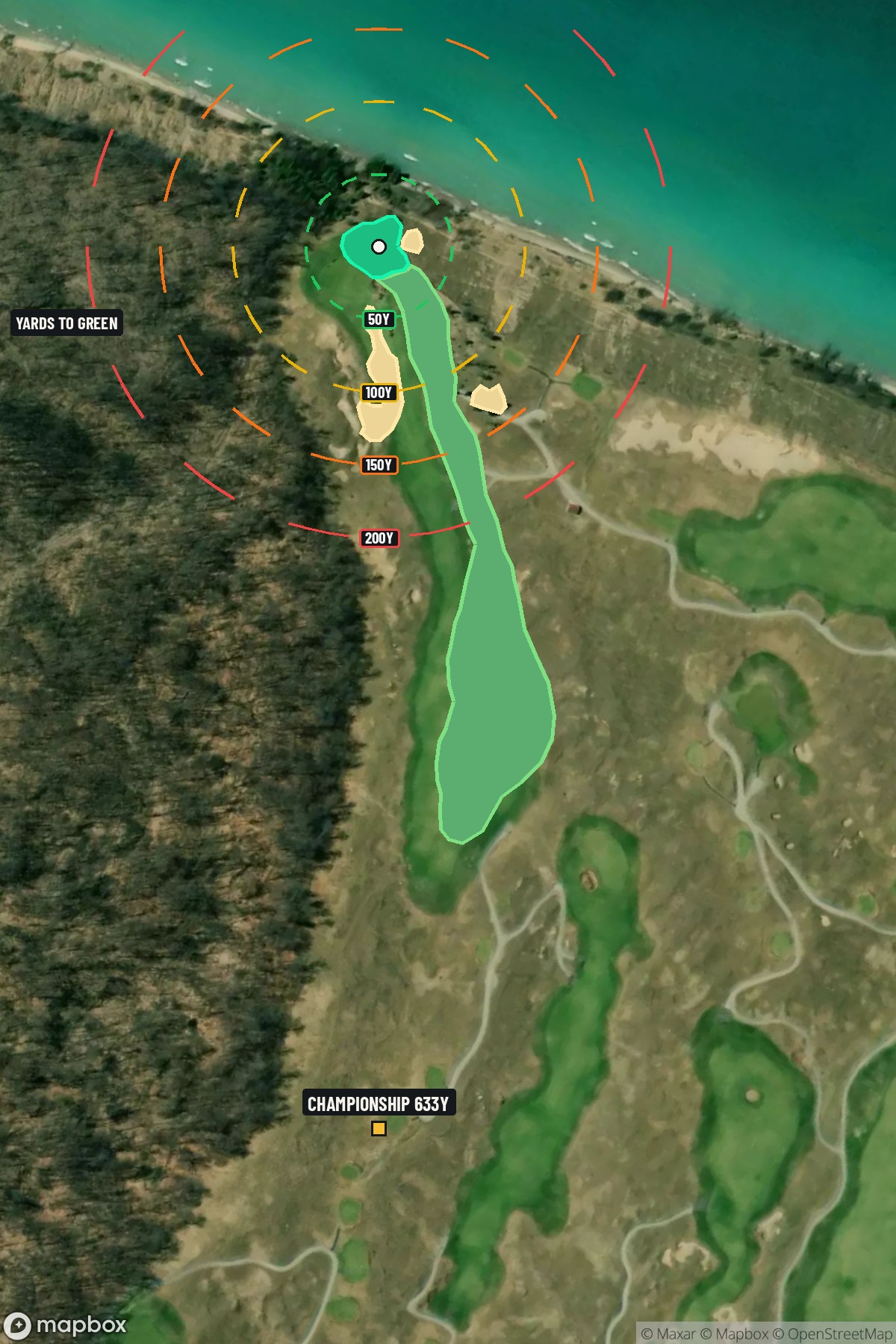 Hole 11 aerial at Arcadia Bluffs Golf Club
