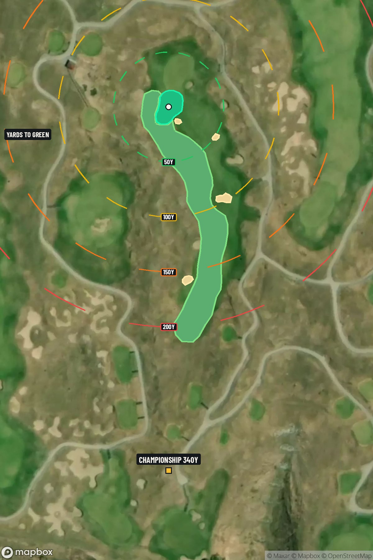 Hole 14 aerial at Arcadia Bluffs Golf Club