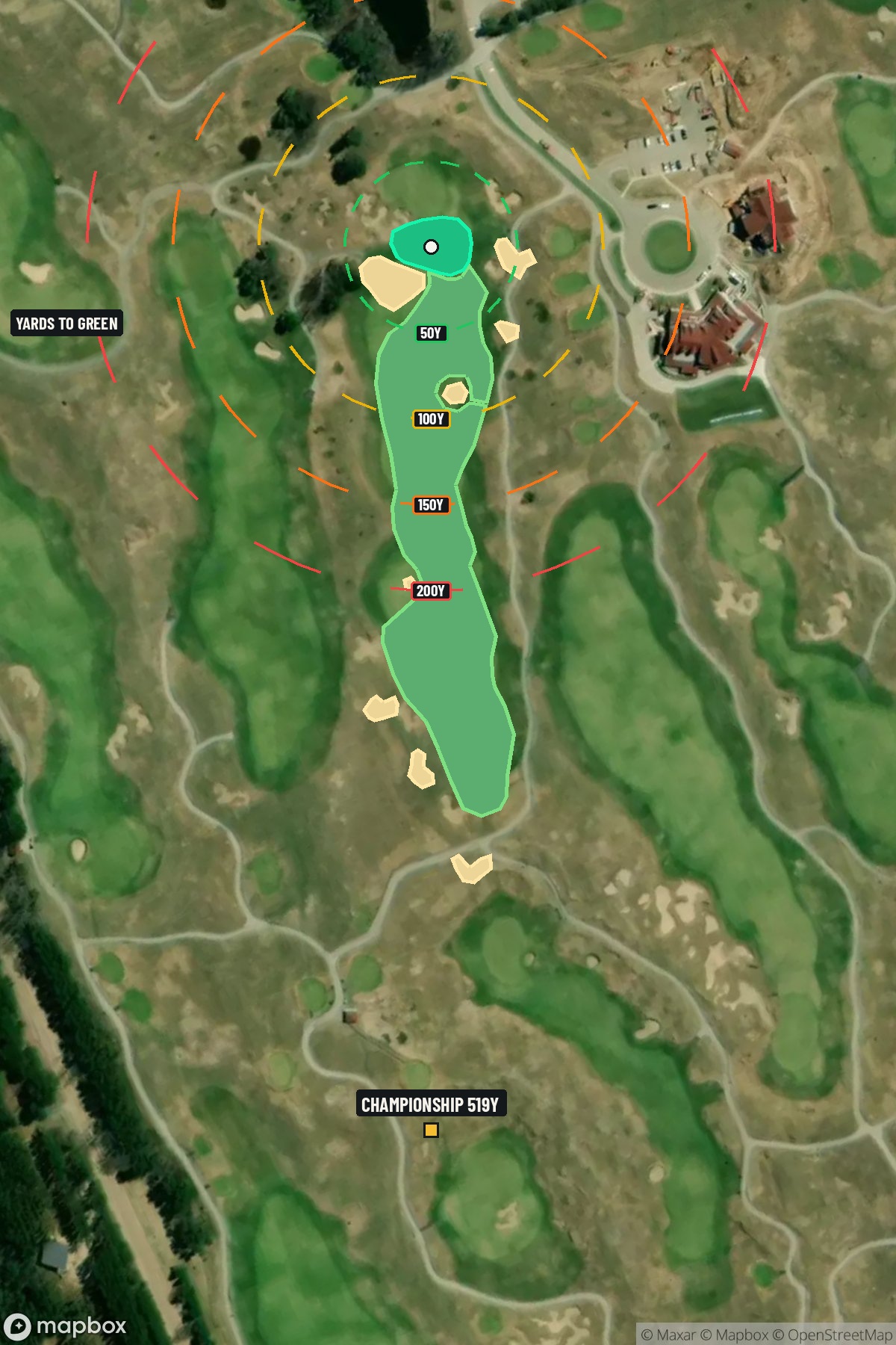 Hole 15 aerial at Arcadia Bluffs Golf Club