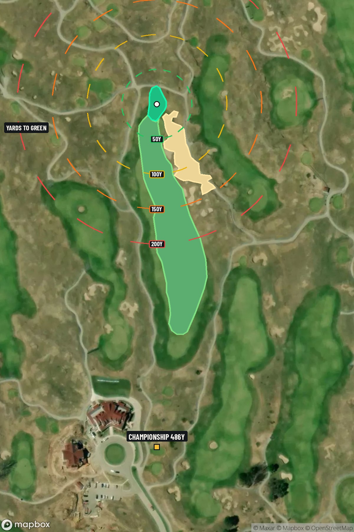 Hole 16 aerial at Arcadia Bluffs Golf Club