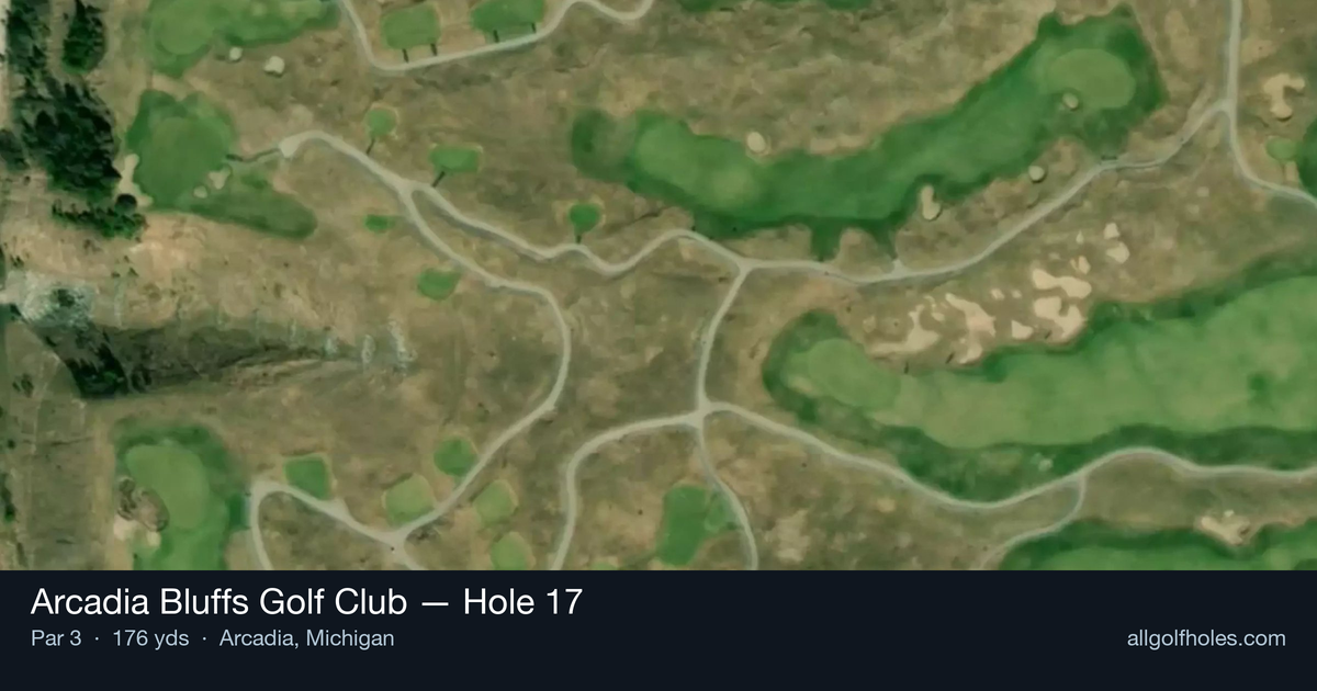 Hole 17 aerial at Arcadia Bluffs Golf Club