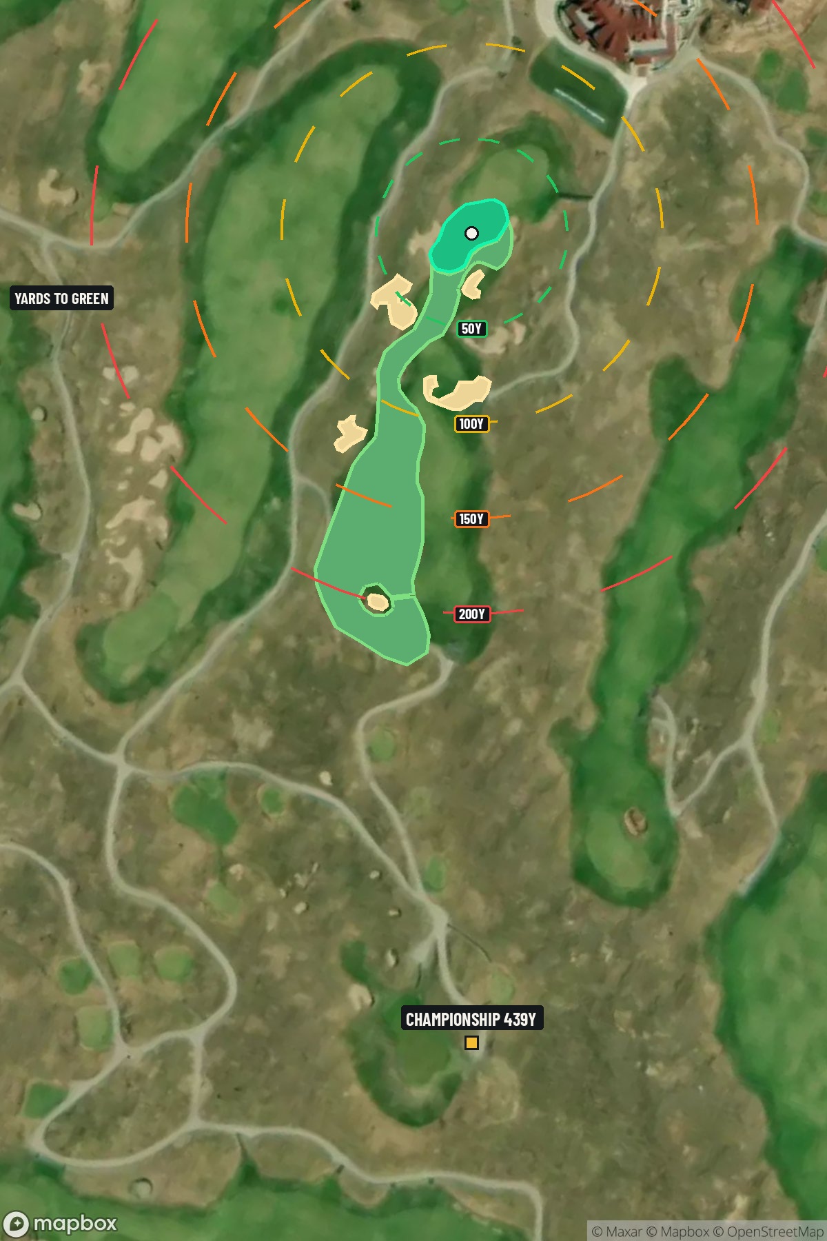 Hole 18 aerial at Arcadia Bluffs Golf Club