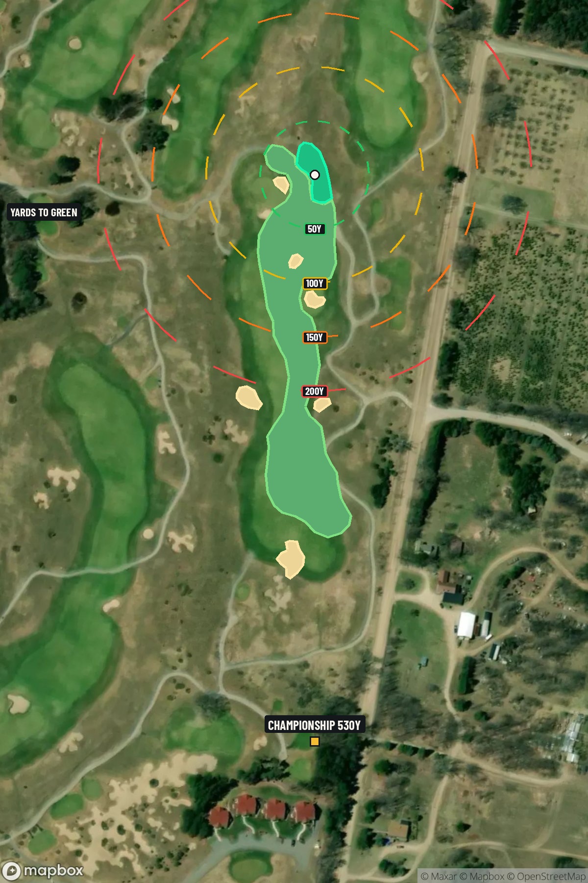 Hole 3 aerial at Arcadia Bluffs Golf Club