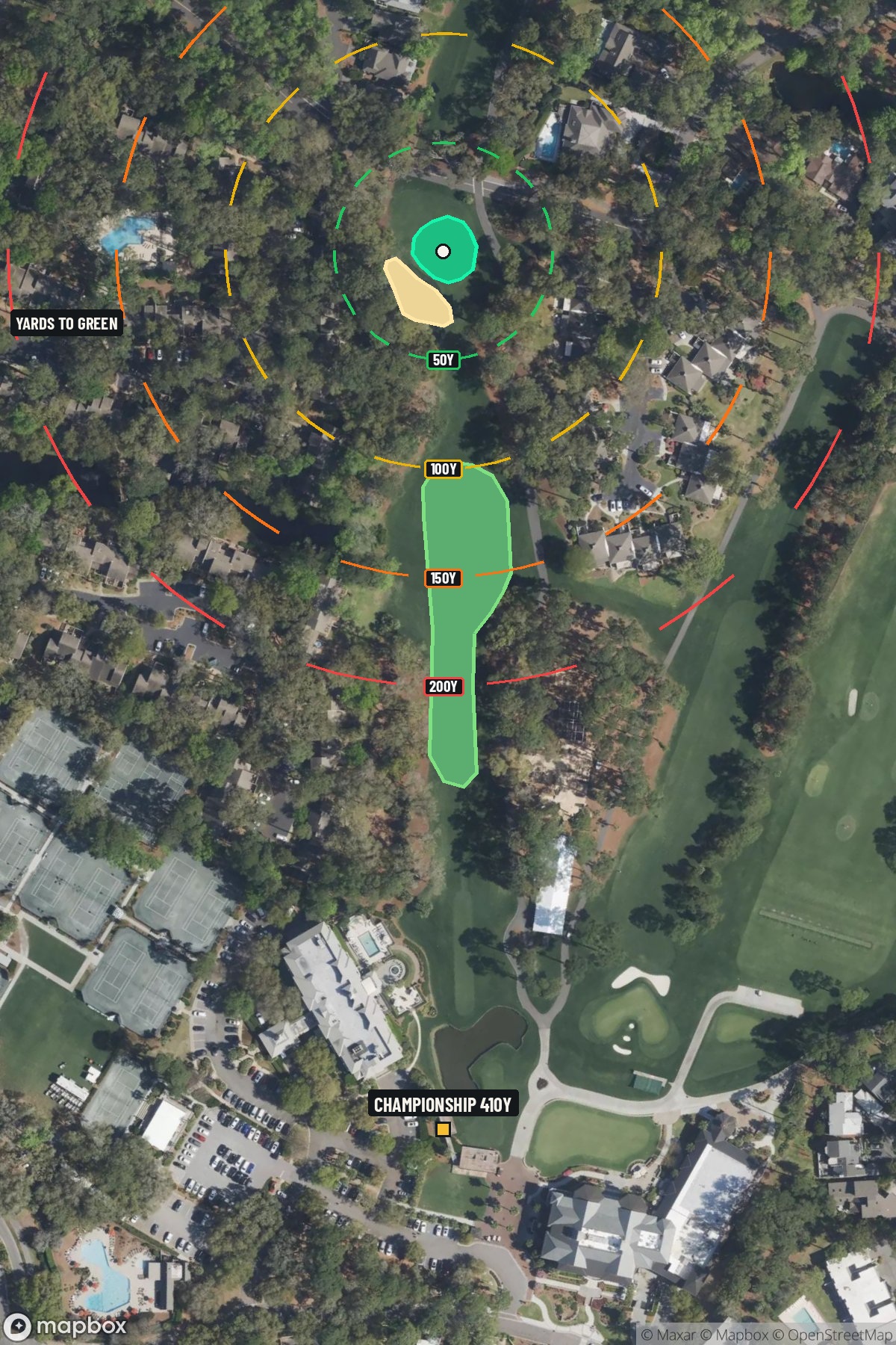 Hole 1 aerial at Sea Pines Resort - Harbour Town