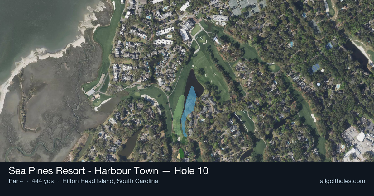Hole 10 aerial at Sea Pines Resort - Harbour Town