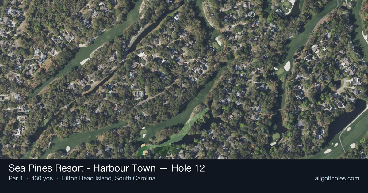 Hole 12 aerial at Sea Pines Resort - Harbour Town
