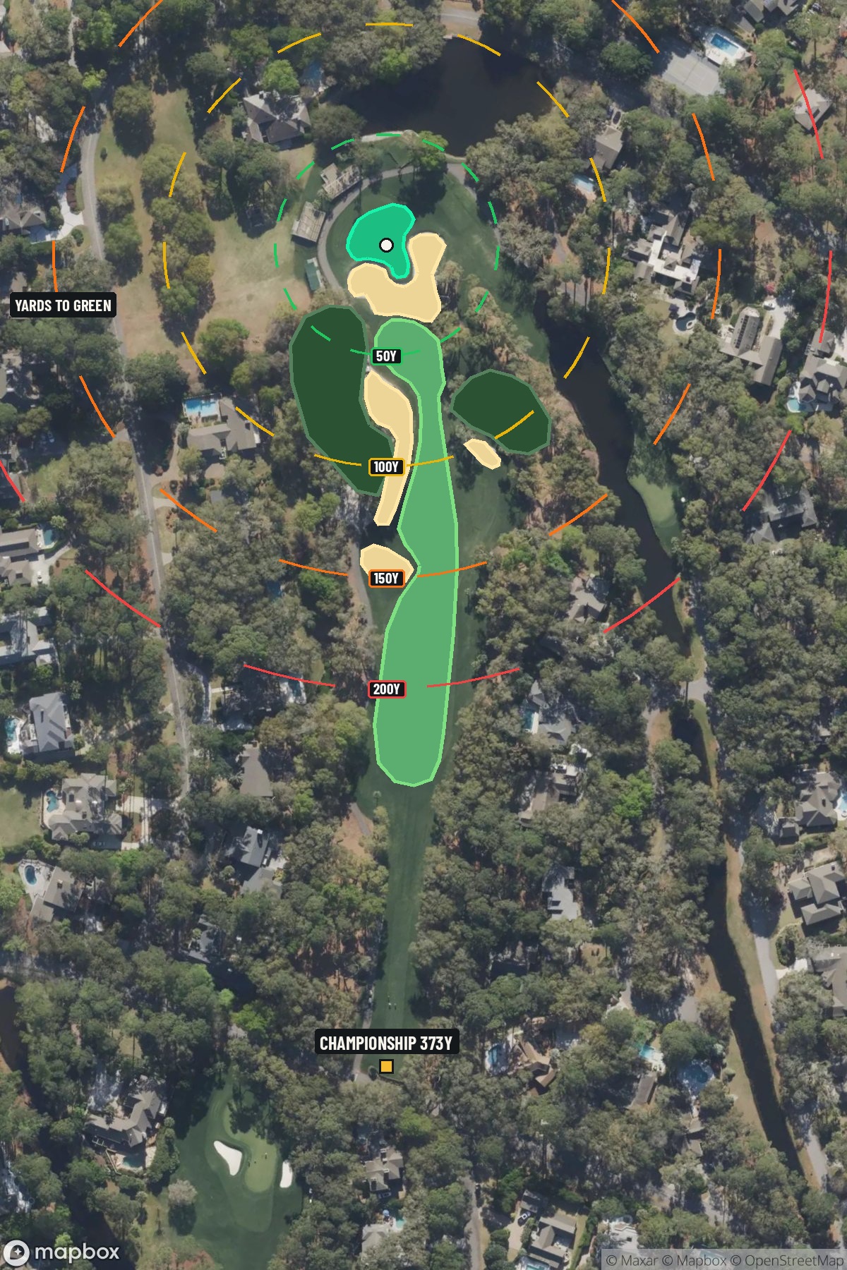 Hole 13 aerial at Sea Pines Resort - Harbour Town