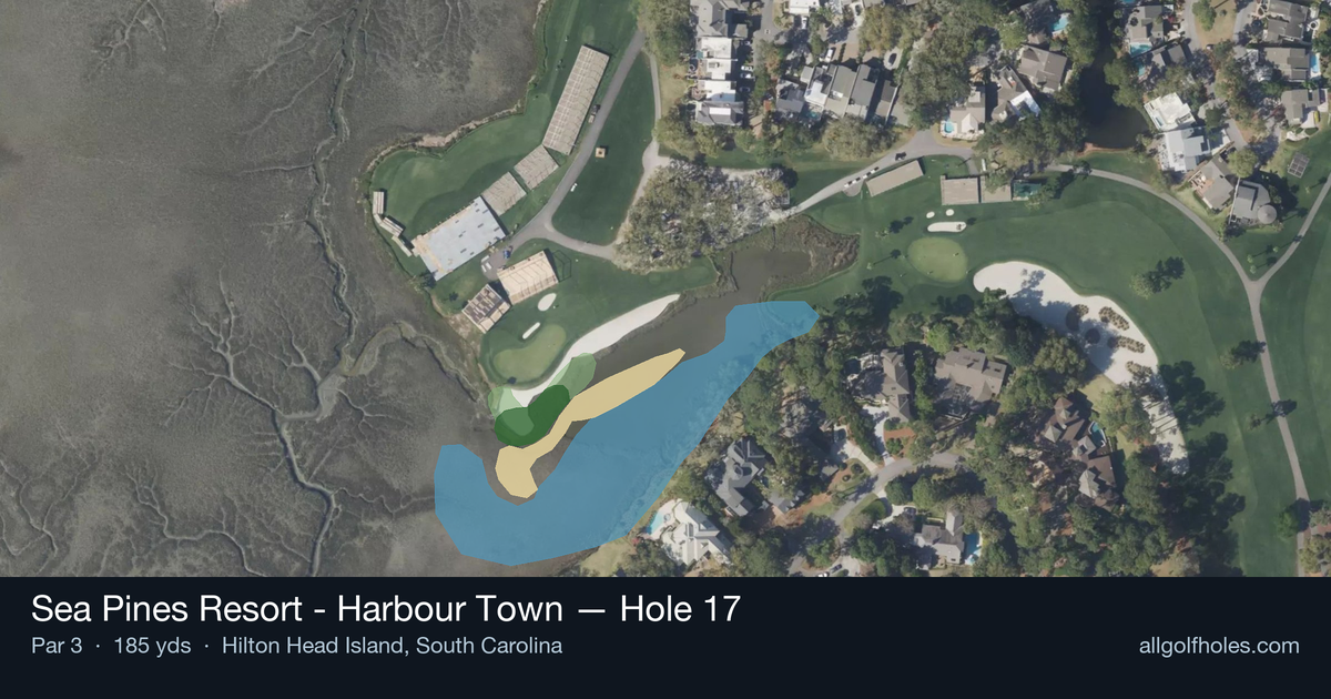 Hole 17 aerial at Sea Pines Resort - Harbour Town