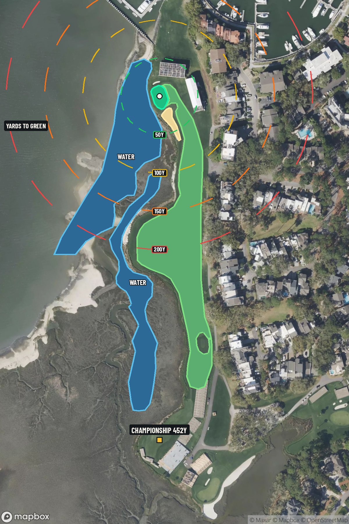 Hole 18 aerial at Sea Pines Resort - Harbour Town