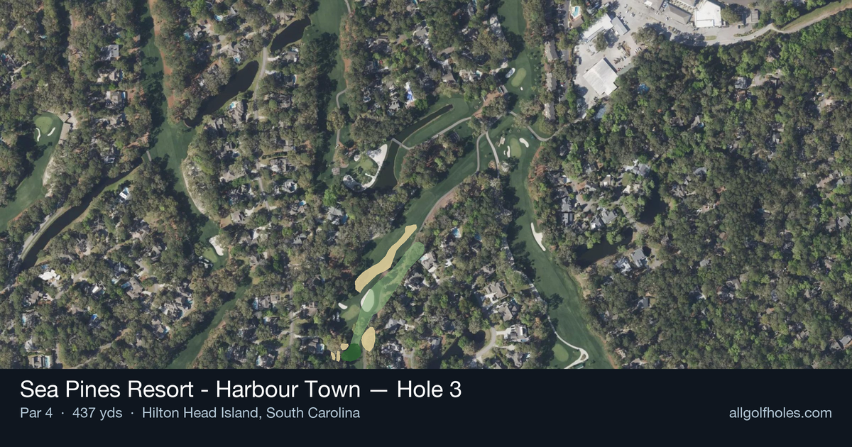 Hole 3 aerial at Sea Pines Resort - Harbour Town