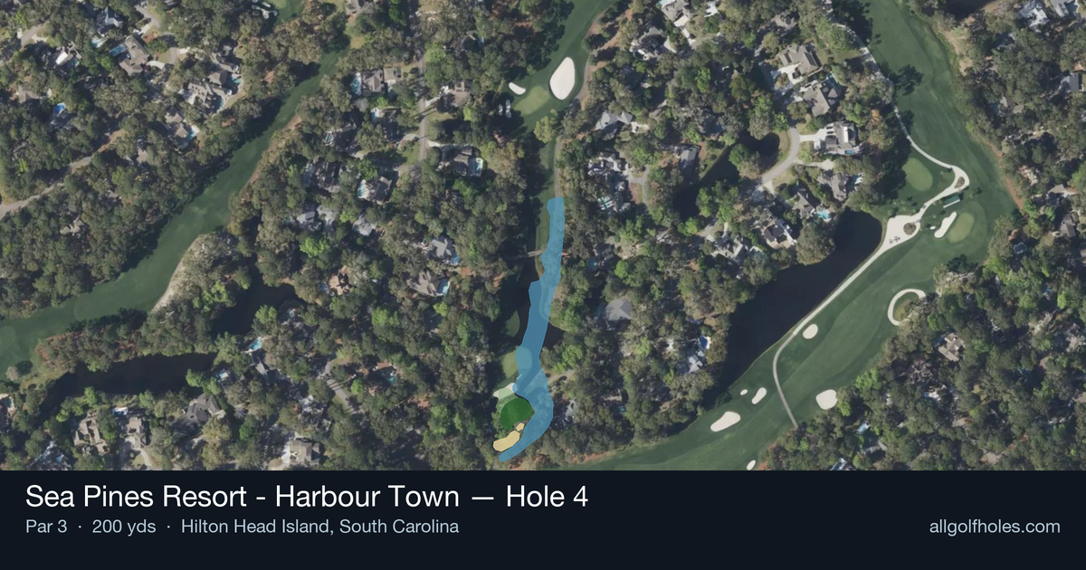 Hole 4 aerial at Sea Pines Resort - Harbour Town