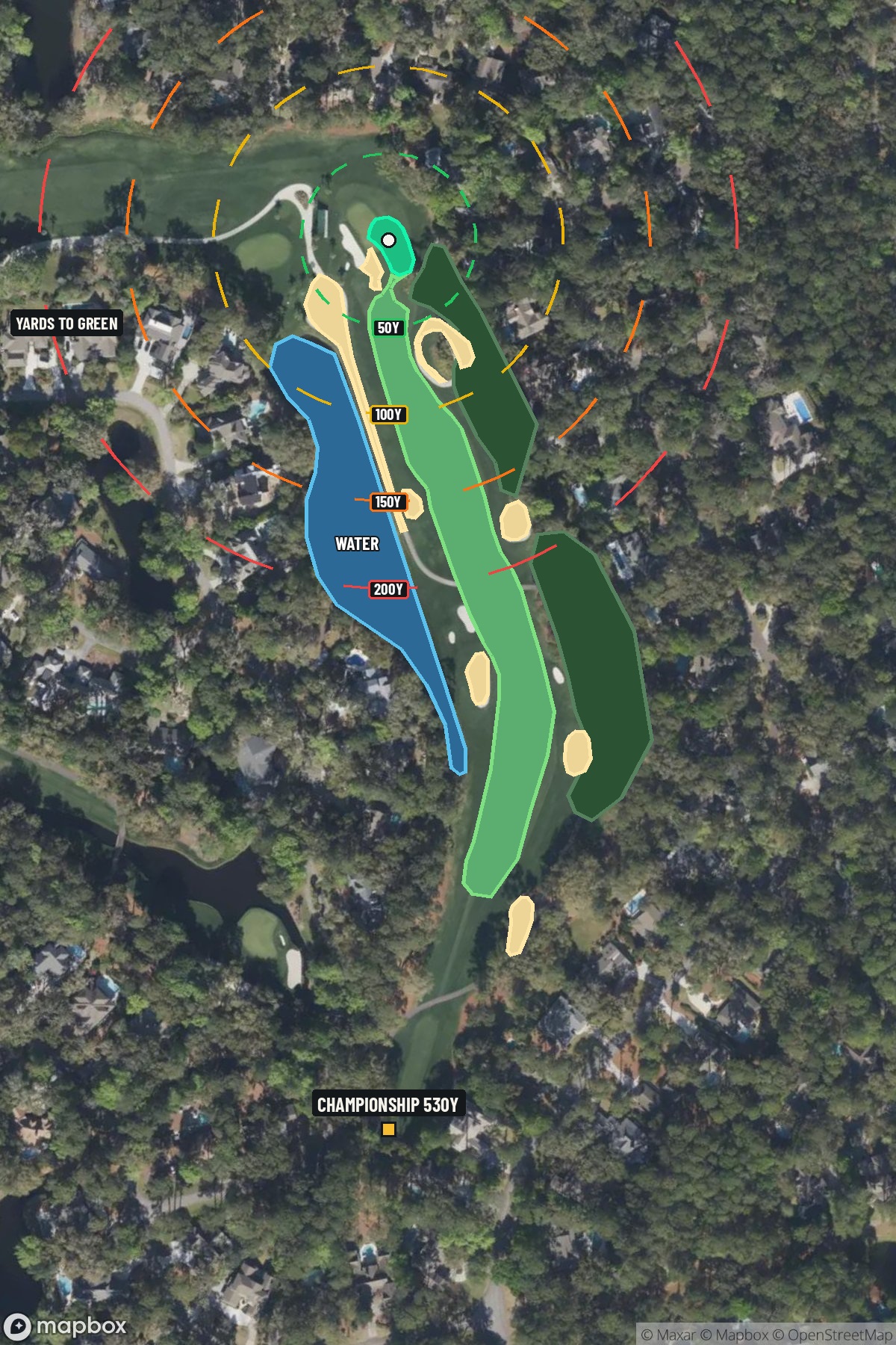 Hole 5 aerial at Sea Pines Resort - Harbour Town