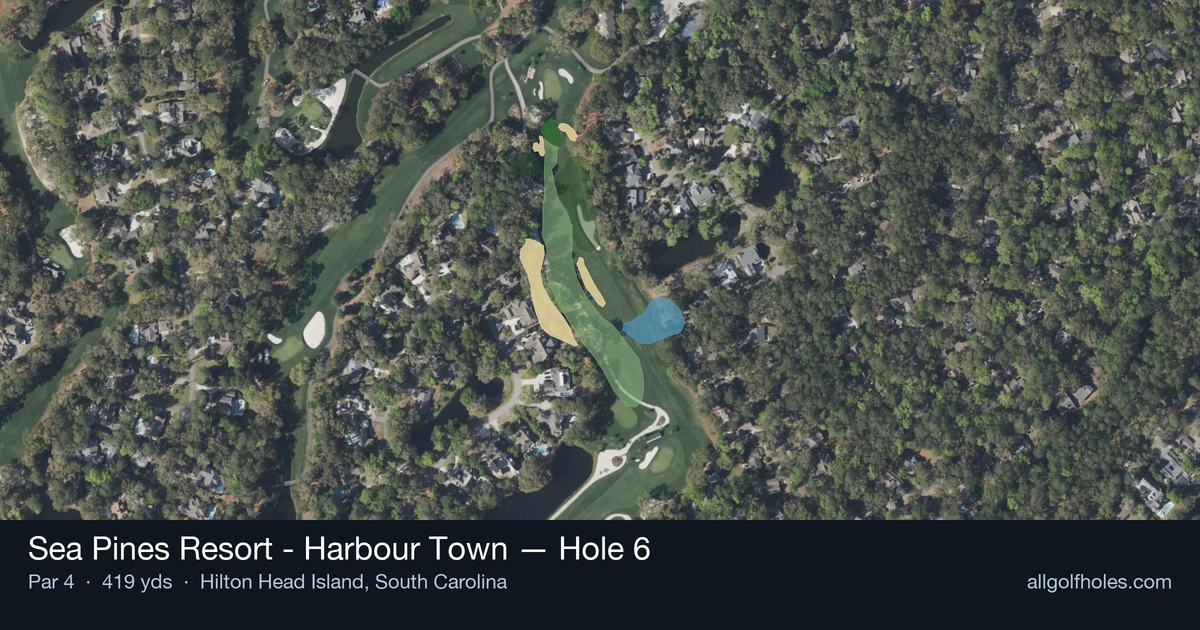 Hole 6 aerial at Sea Pines Resort - Harbour Town