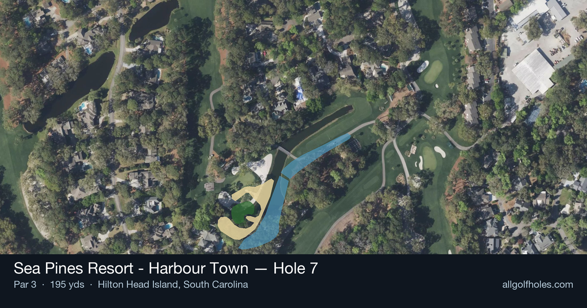 Hole 7 aerial at Sea Pines Resort - Harbour Town