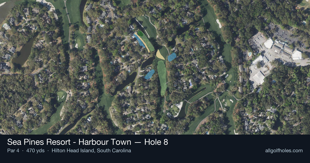 Hole 8 aerial at Sea Pines Resort - Harbour Town