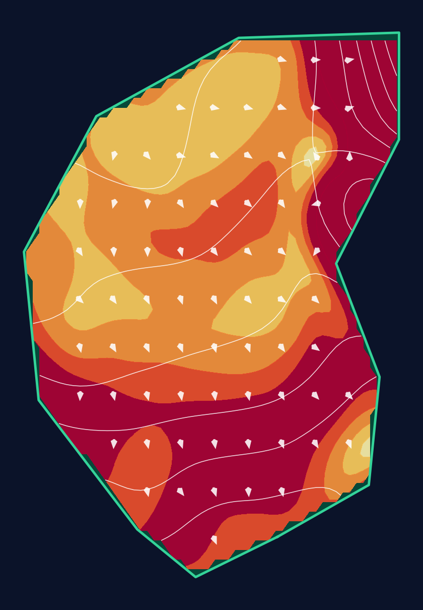Hole 1 green slope contour at Bandon Dunes Resort (Bandon Trails Course)