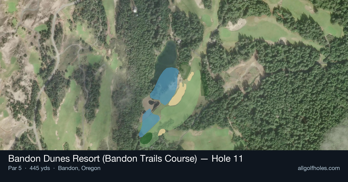 Hole 11 aerial at Bandon Dunes Resort (Bandon Trails Course)