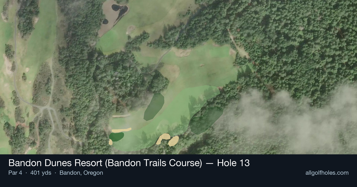 Hole 13 aerial at Bandon Dunes Resort (Bandon Trails Course)