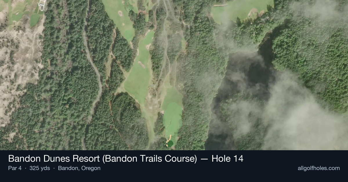 Hole 14 aerial at Bandon Dunes Resort (Bandon Trails Course)
