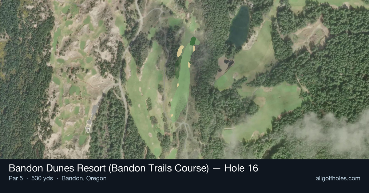 Hole 16 aerial at Bandon Dunes Resort (Bandon Trails Course)