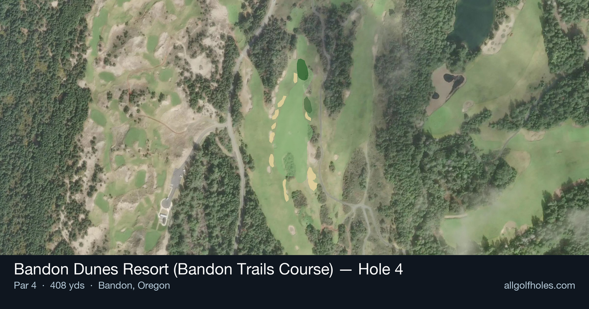Hole 4 aerial at Bandon Dunes Resort (Bandon Trails Course)