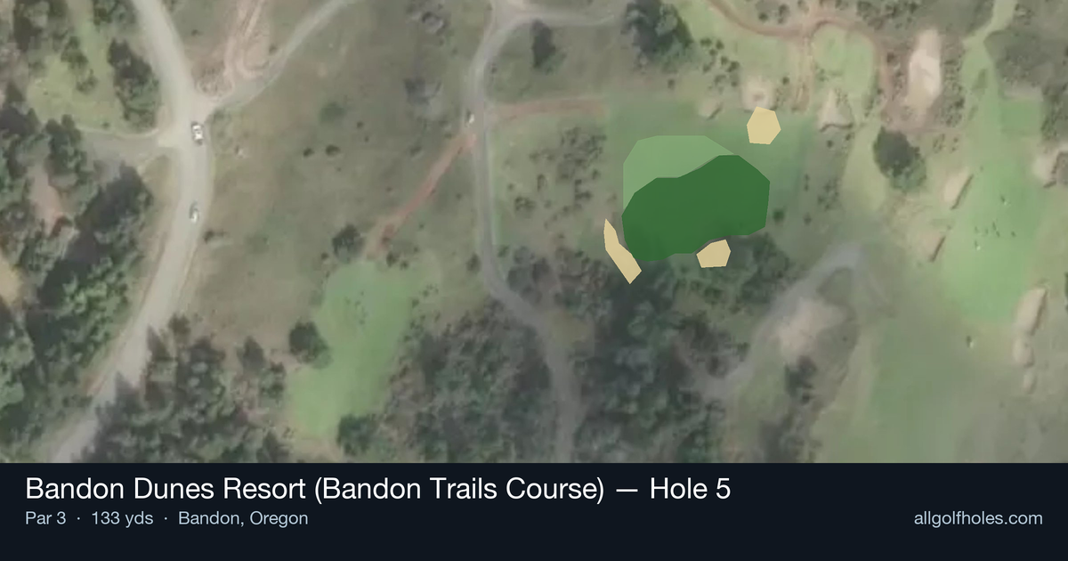 Hole 5 aerial at Bandon Dunes Resort (Bandon Trails Course)