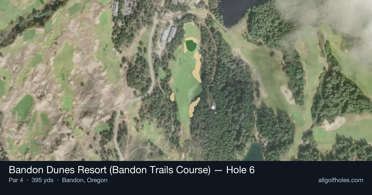 Hole 6 aerial at Bandon Dunes Resort (Bandon Trails Course)
