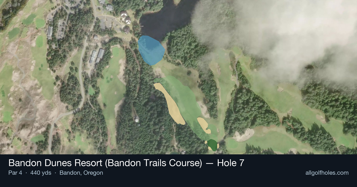 Hole 7 aerial at Bandon Dunes Resort (Bandon Trails Course)
