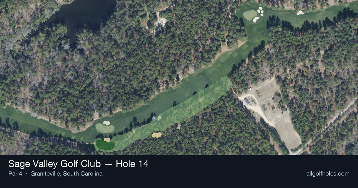 Hole 14 aerial at Sage Valley Golf Club
