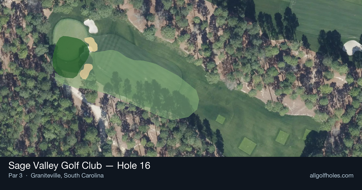 Hole 16 aerial at Sage Valley Golf Club