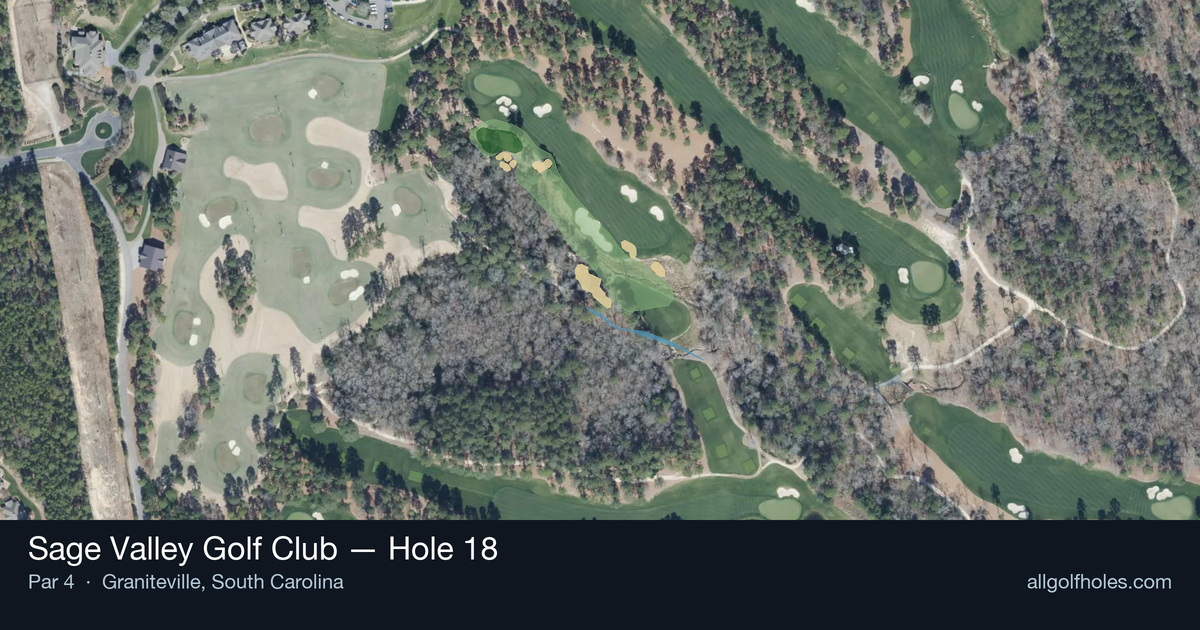 Hole 18 aerial at Sage Valley Golf Club