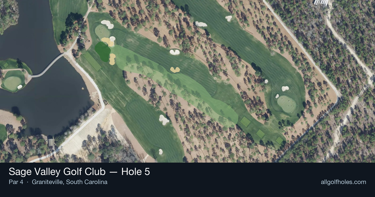 Hole 5 aerial at Sage Valley Golf Club