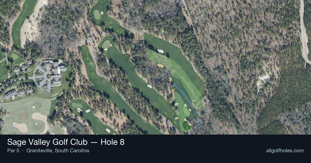 Hole 8 aerial at Sage Valley Golf Club