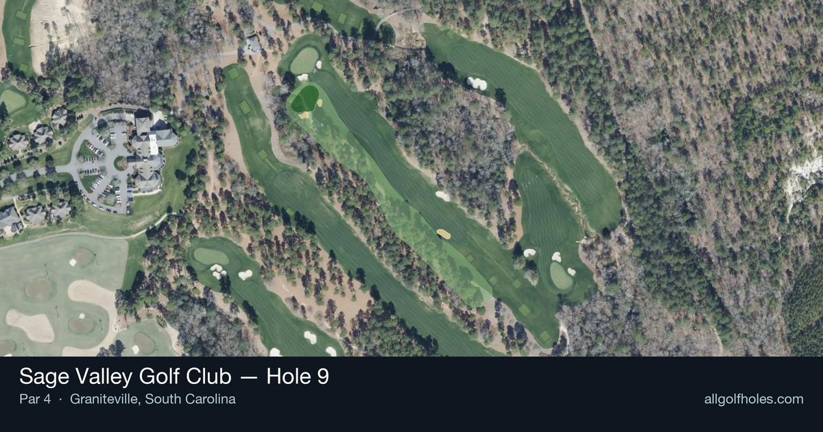 Hole 9 aerial at Sage Valley Golf Club
