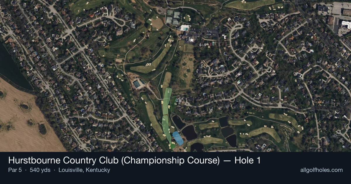 Hole 1 aerial at Hurstbourne Country Club (Championship Course)