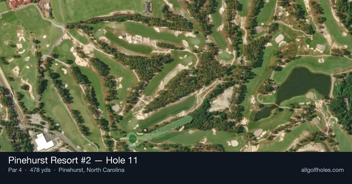 Hole 11 aerial at Pinehurst Resort #2