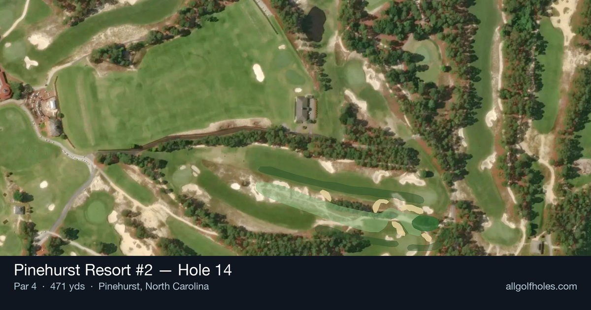 Hole 14 aerial at Pinehurst Resort #2