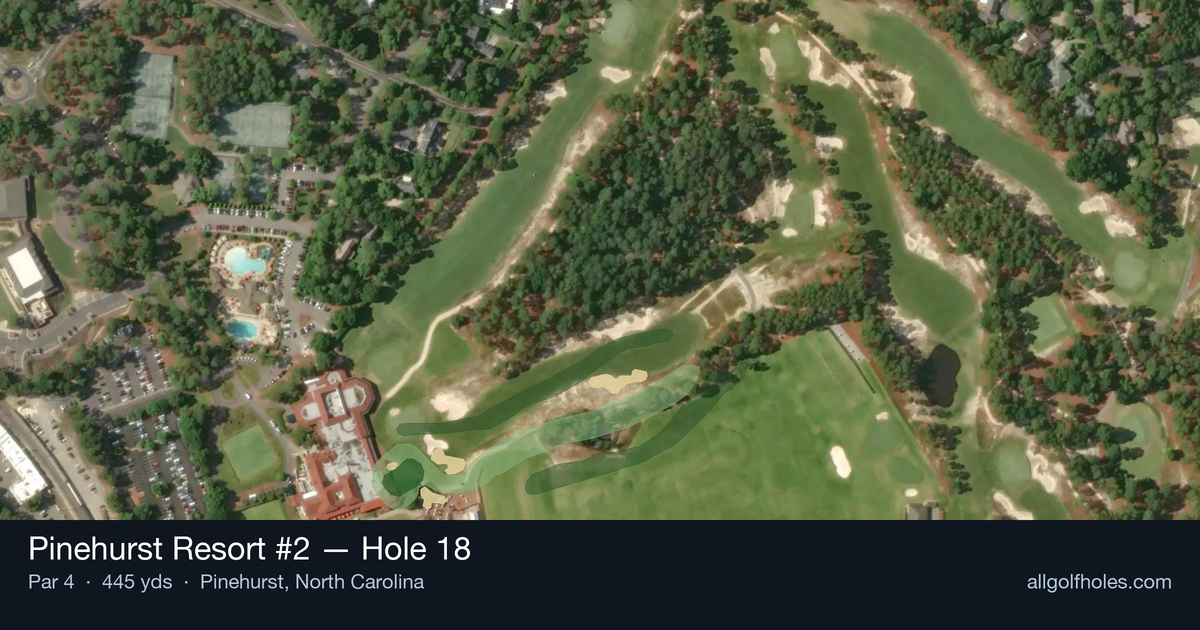 Hole 18 aerial at Pinehurst Resort #2