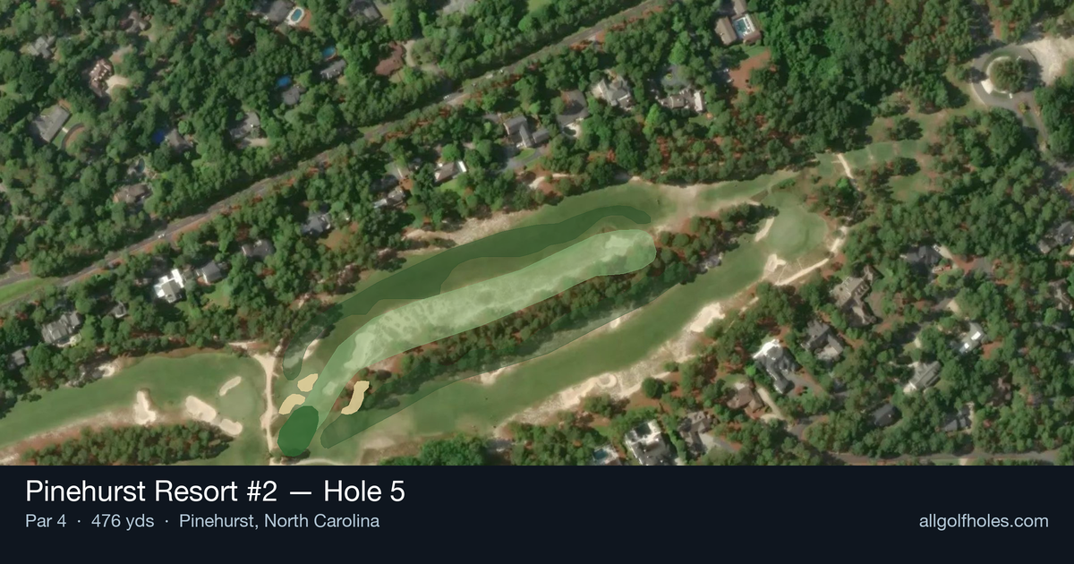 Hole 5 aerial at Pinehurst Resort #2