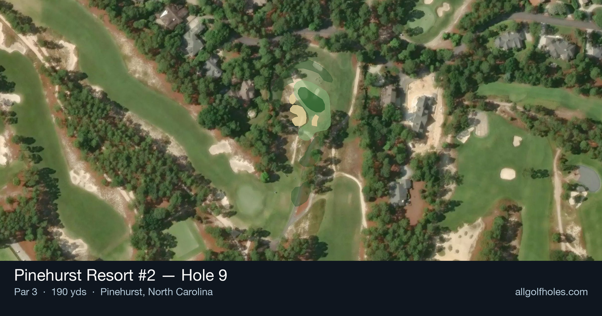 Hole 9 aerial at Pinehurst Resort #2