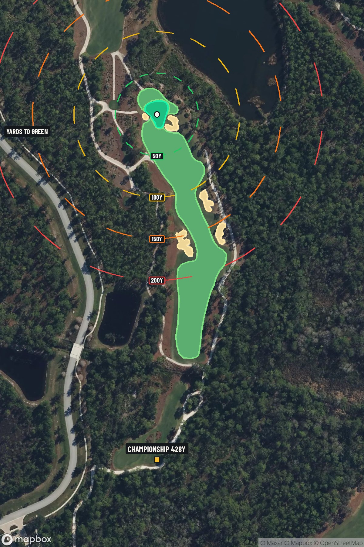 Hole 1 aerial at The Concession Golf Club