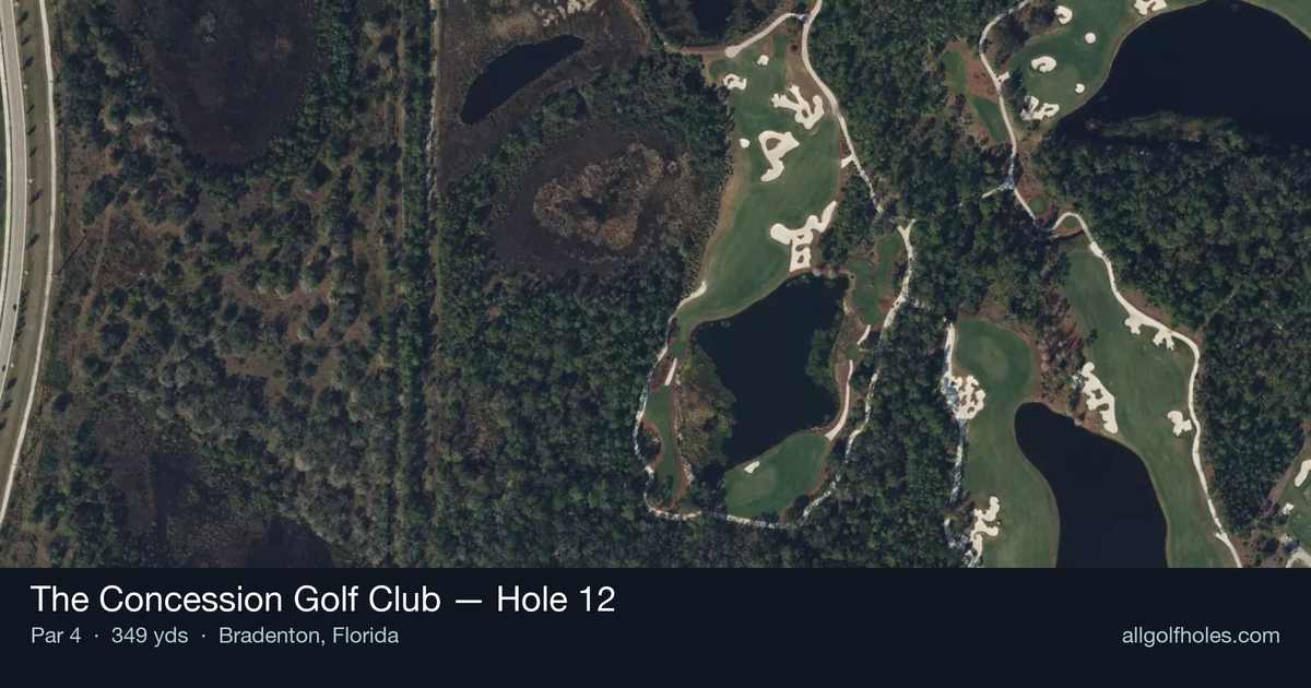 Hole 12 aerial at The Concession Golf Club