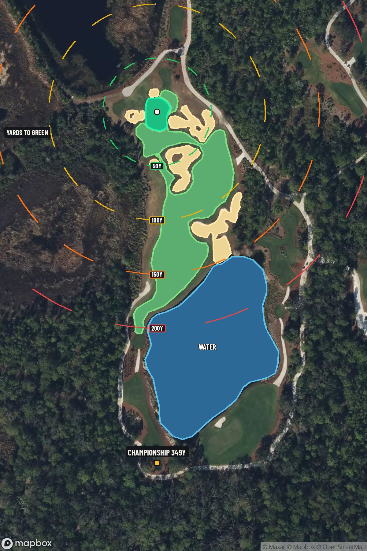 Hole 12 aerial at The Concession Golf Club