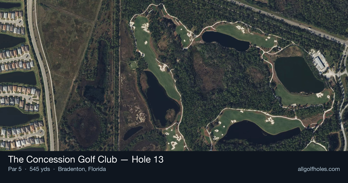 Hole 13 aerial at The Concession Golf Club