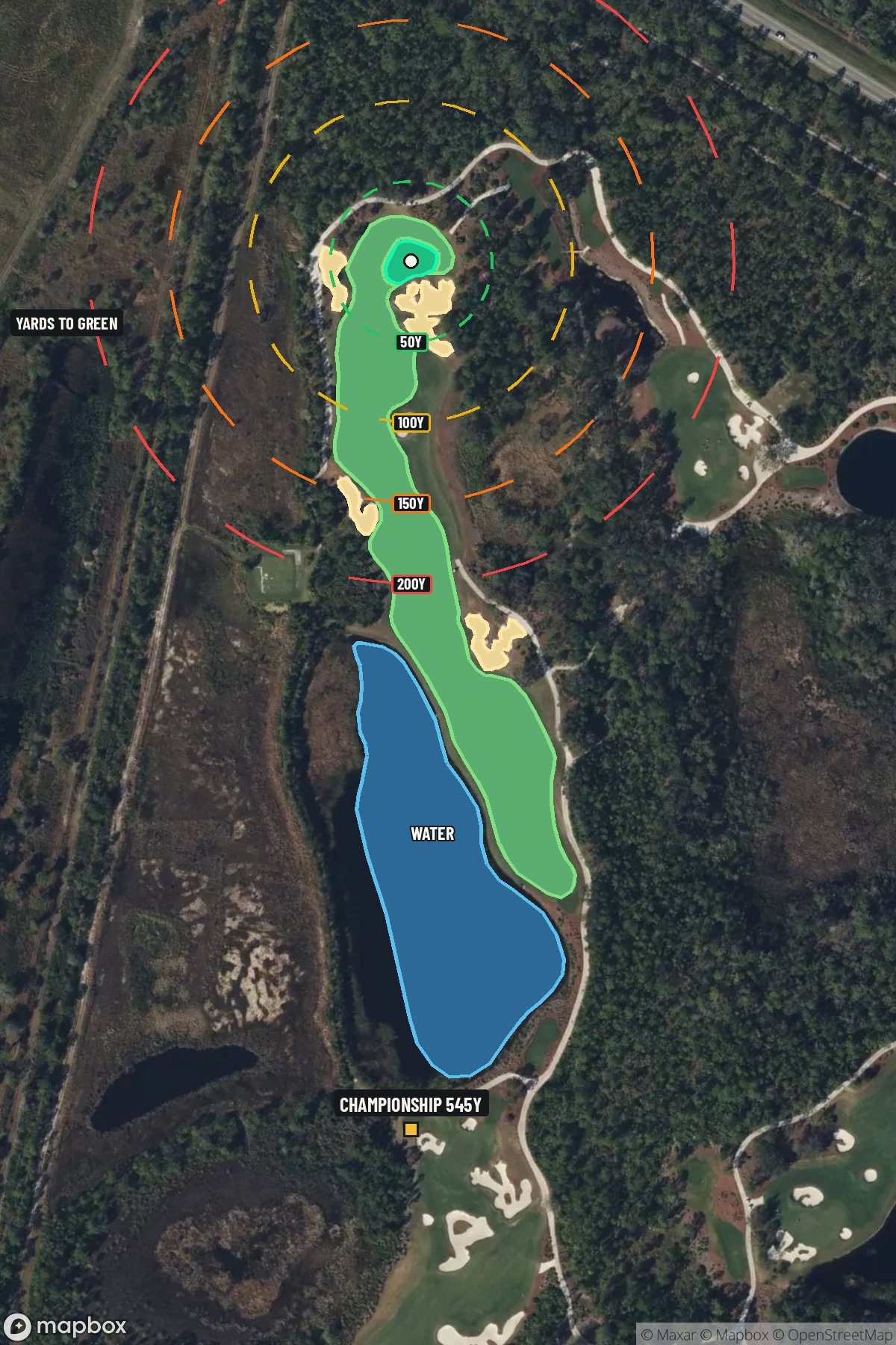 Hole 13 aerial at The Concession Golf Club