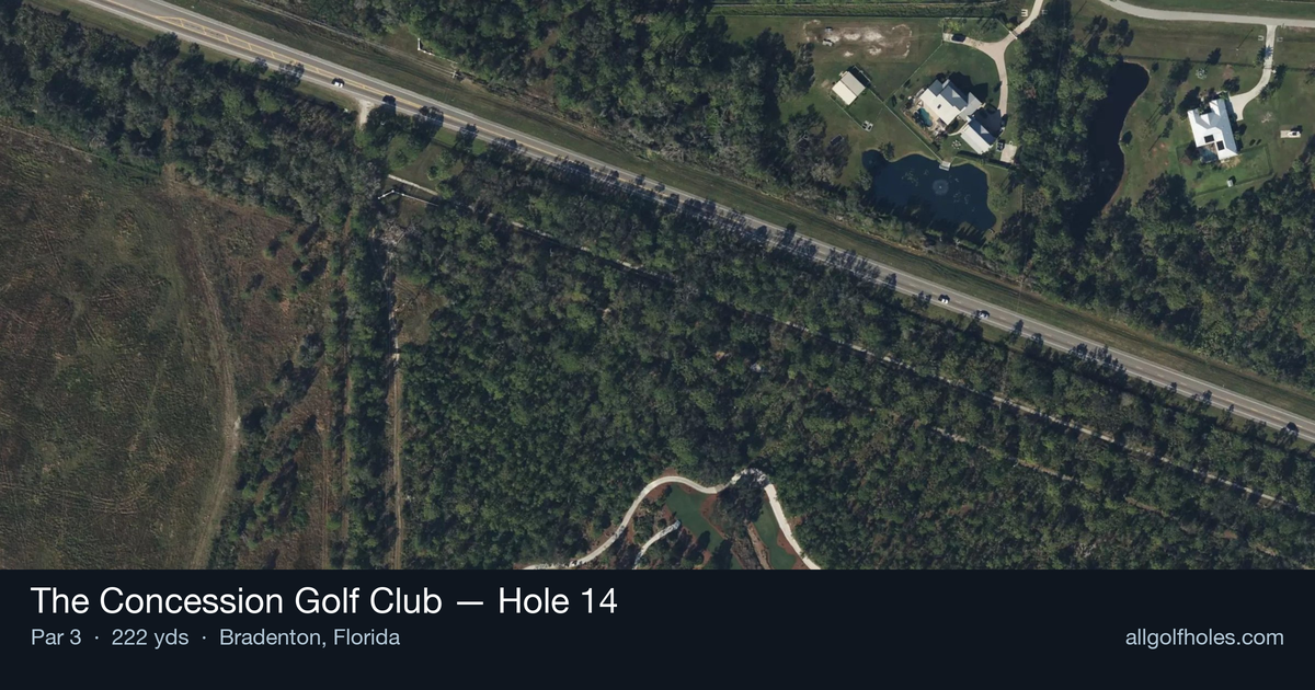 Hole 14 aerial at The Concession Golf Club