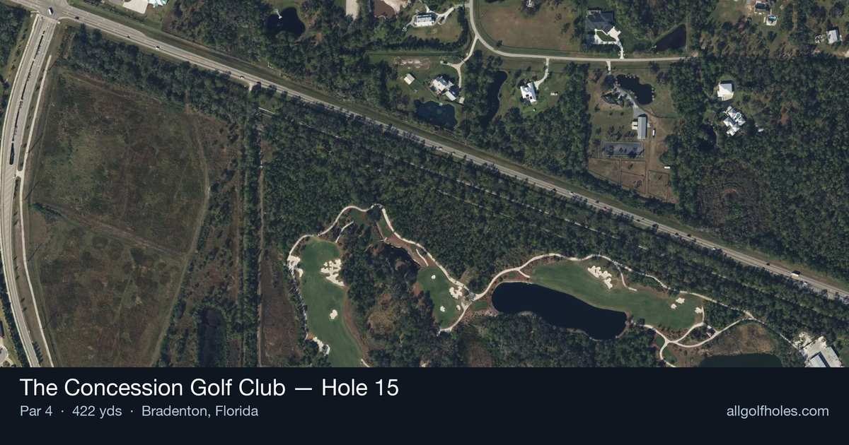 Hole 15 aerial at The Concession Golf Club