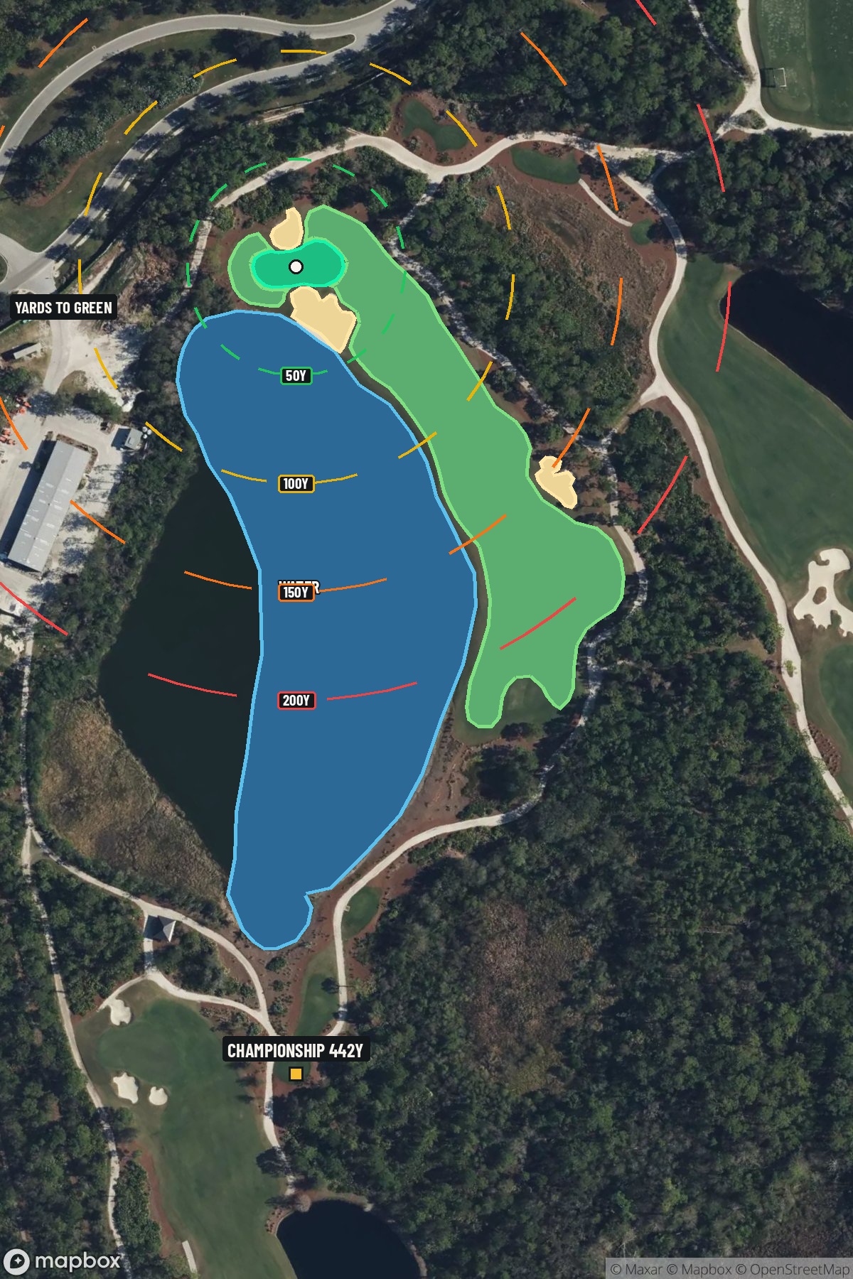 Hole 16 aerial at The Concession Golf Club